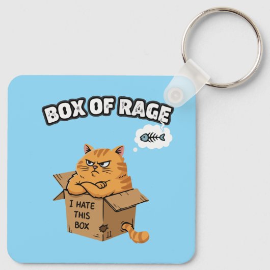 Funny Grumpy Cat | Box of Rage | I Hate This Box キーホルダー (裏面)