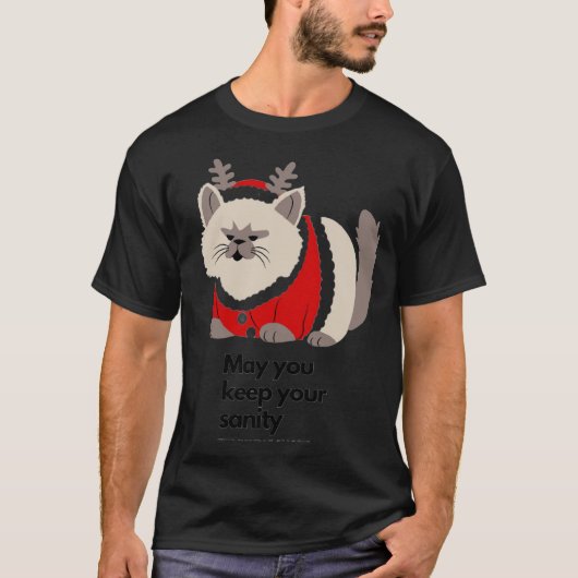 Funny Grumpy Cat Christmas Funny Holiday  T-Shirt Tシャツ (正面)
