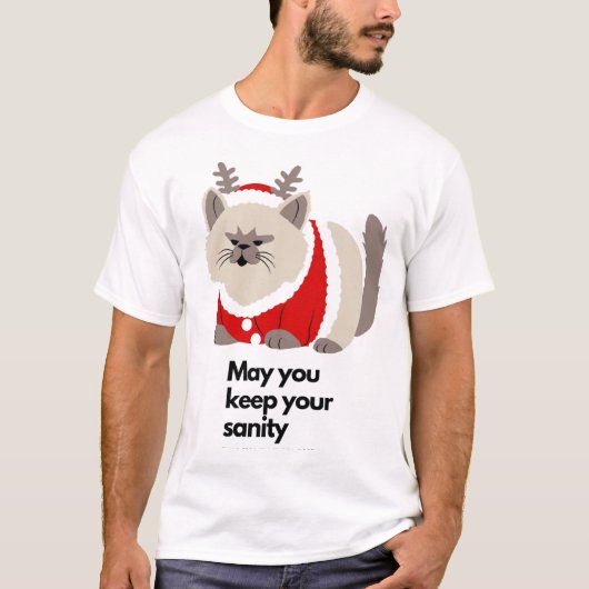 Funny Grumpy Cat Christmas Funny Holiday  T-Shirt Tシャツ (正面)