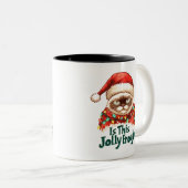 Funny Grumpy Cat Christmas Mug Gift ツートーンマグカップ (正面右)