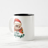 Funny Grumpy Cat Christmas Mug Gift ツートーンマグカップ (正面左)
