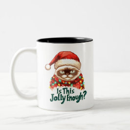Funny Grumpy Cat Christmas Mug Gift ツートーンマグカップ
