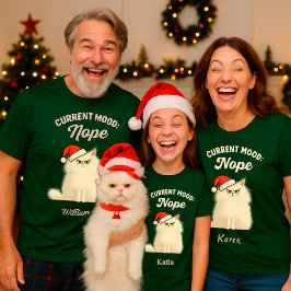 Funny Grumpy Cat Christmas T-Shirt – Custom Name Tシャツ