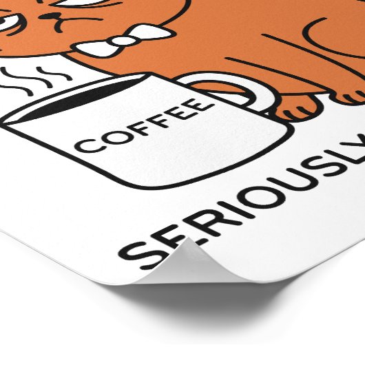 Funny Grumpy Cat Framed Art Print ポスター (角)