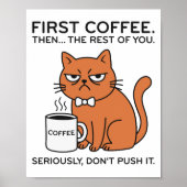 Funny Grumpy Cat Framed Art Print ポスター (正面)