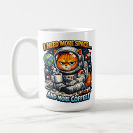  Funny Grumpy Cat, Need More Space And More Coffee コーヒーマグカップ