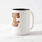 Funny Grumpy Cat "NOPE" Coffee Mug - Cat Lover Gif ツートーンマグカップ (正面右)