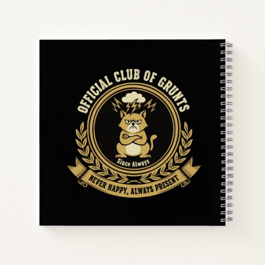  Funny Grumpy Cat | Official Club of Grunts Sarcas ノートブック (裏面)