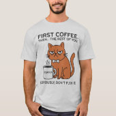 Funny Grumpy Cat Sarcastic Graphic Tee Tシャツ (正面)