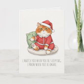 Funny Grumpy Christmas Cat Card カード (正面)