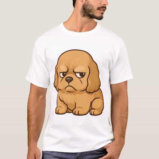 Funny Grumpy Dog Personalized Gift Custom T-shirt Tシャツ (正面)