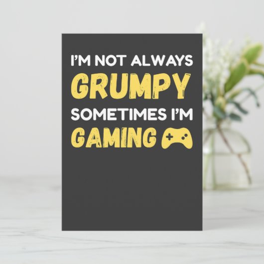 Funny Grumpy Gamer Quote Design 招待状 (スタンド正面)