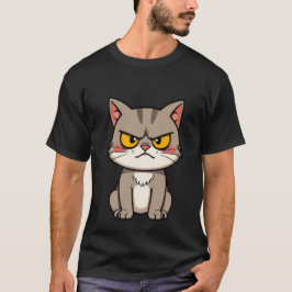 Funny Grumpy Grey Tabby Cat Serious Stare ✨🐾😠 Tシャツ