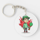 Funny grumpy kid acrylic keychain  キーホルダー (正面)