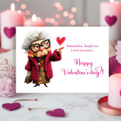 Funny Grumpy Lady Making Faces Valentine シーズンカード