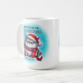Funny Grumpy Mad Kitty Christmas | Coffee Mug コーヒーマグカップ (正面左)