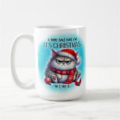 Funny Grumpy Mad Kitty Christmas | Coffee Mug コーヒーマグカップ (左)