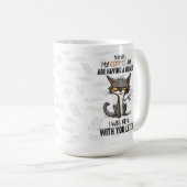 Funny Grumpy Morning Person Mug, Coffee Cat Cup コーヒーマグカップ (正面右)