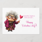 Funny Grumpy Old Lady Attitude Valentine’s Day シーズンカード (正面)