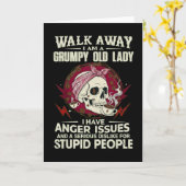 Funny Grumpy Old Lady cardWalk Away I Am A Grumpy  カード (黄色い花)