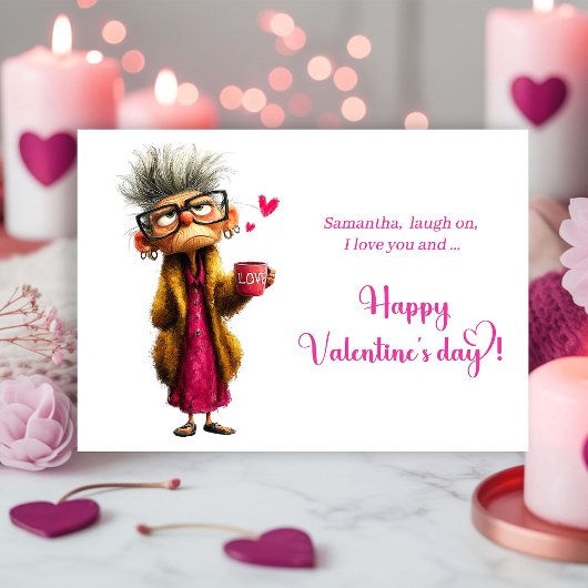 Funny Grumpy Old Lady Valentine Card Humor シーズンカード