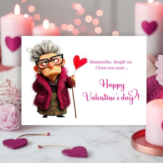 Funny Grumpy Old Woman Valentine Card Attitude シーズンカード