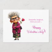 Funny Grumpy Old Woman Valentine Card Playful シーズンカード (正面)