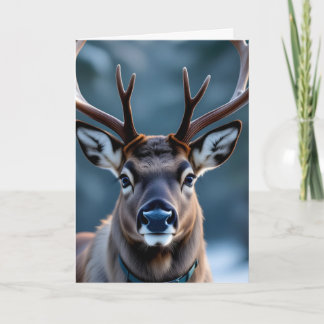 Funny Grumpy Reindeer Customizable Photo Christmas カード