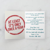 Funny Grumpy Reindeer Customizable Photo Christmas カード (内部)