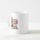 Funny Grumpy Rooster Good Morning Coffee Mug – Sar コーヒーマグカップ (正面左)