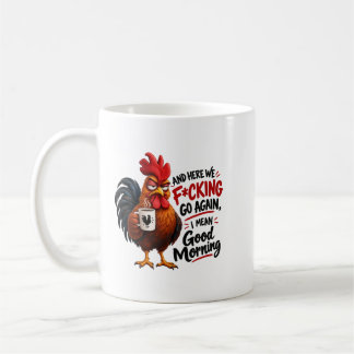 Funny Grumpy Rooster Good Morning Coffee Mug – Sar コーヒーマグカップ