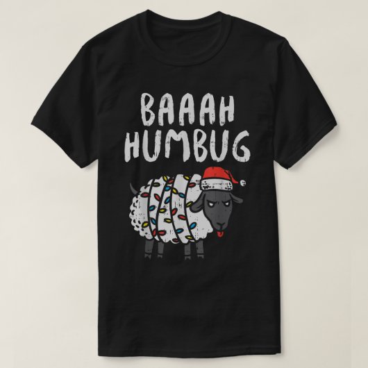 Funny Grumpy Sheep Christmas Holiday Design Tシャツ (デザイン正面)