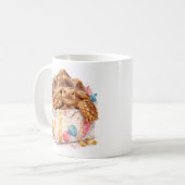 Funny Grumpy Watercolor Happy Birthday Gift Turtle コーヒーマグカップ (正面左)