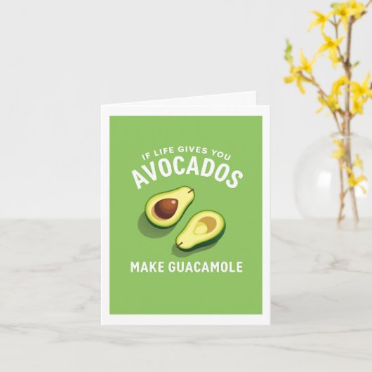Funny Guacamole Avocado Joke Card カード (黄色い花)