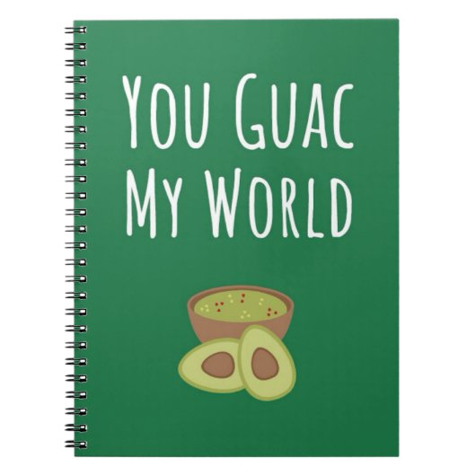 Funny Guacamole Gifts Green Avocado Cute Fruit Pun ノートブック (正面)