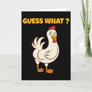 Funny Guess What Chicken Butt! Farm Chicken Art Sk カード
