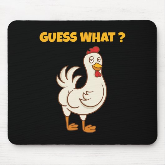 Funny Guess What Chicken Butt! Farm Chicken Art Sk マウスパッド (正面)
