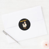 Funny Guess What Chicken Butt! Farm Chicken Art Sk ラウンドシール (封筒)