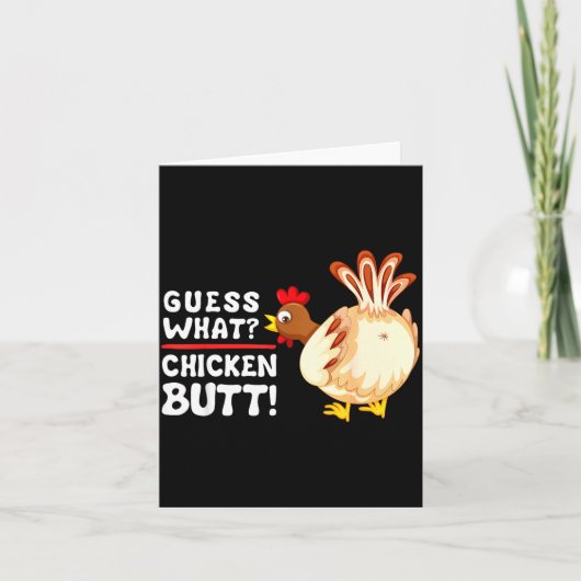 Funny Guess What_ Chicken Butt! Graphic Design  カード (正面)