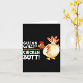 Funny Guess What_ Chicken Butt! Graphic Design  カード (黄色い花)