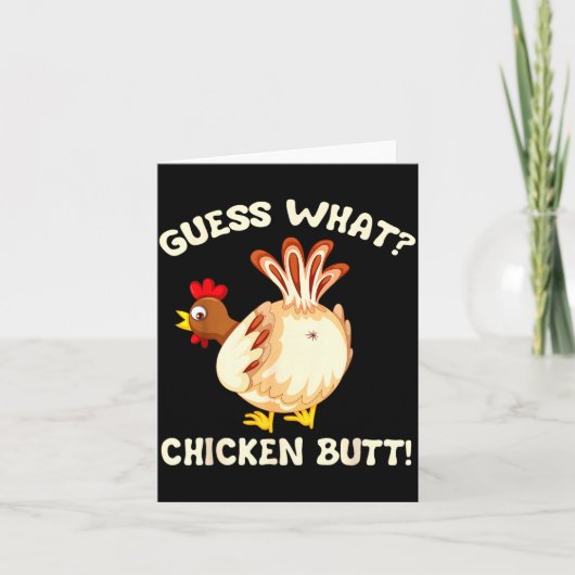Funny Guess What_ Chicken Butt! Graphic Design  カード (正面)