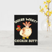 Funny Guess What_ Chicken Butt! Graphic Design  カード (黄色い花)