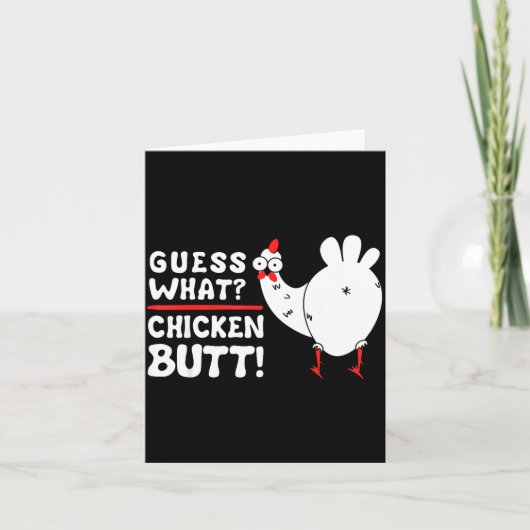 Funny Guess What_ Chicken Butt! Graphic Design  カード (正面)