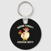 Funny Guess What_ Chicken Butt! Graphic Design  キーホルダー (正面)