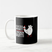 Funny Guess What_ Chicken Butt! Graphic Design  コーヒーマグカップ (左)