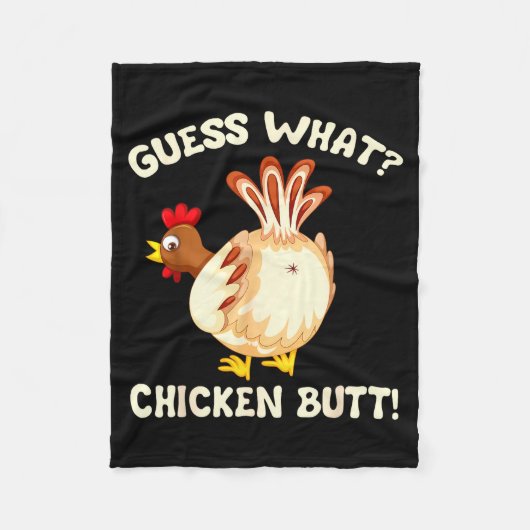Funny Guess What_ Chicken Butt! Graphic Design フリースブランケット (正面)
