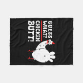 Funny Guess What_ Chicken Butt! Graphic Design  フリースブランケット (正面(横))