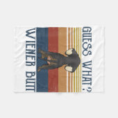 Funny Guess What Wiener Butt  Gift  Dachshund Love フリースブランケット (正面(横))