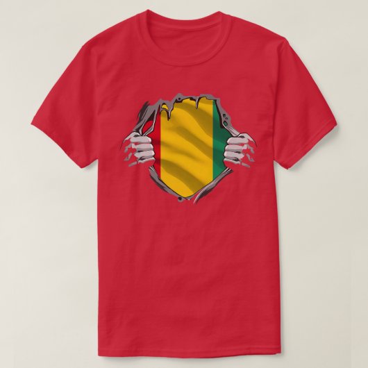 Funny Guinea Flag Country Africa Tシャツ (デザイン正面)