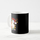 Funny Guinea G Christmas Reindeer Christmas Lights コーヒーマグカップ (正面左)